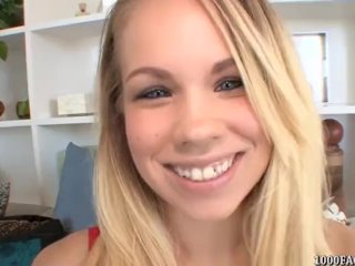 Naughty blonde Britney Young sticky facial
